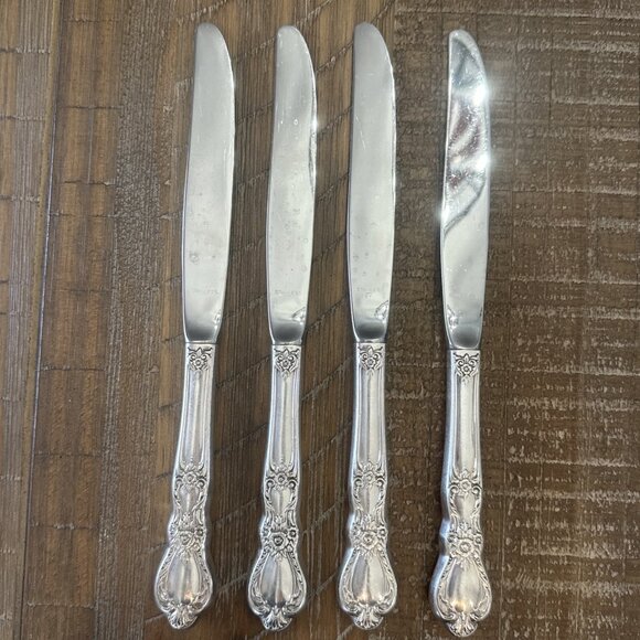 1847 Rogers Bros Heritage Dinner Knives Set of 4 Silverplate Flatware 1953 - Picture 4 of 6